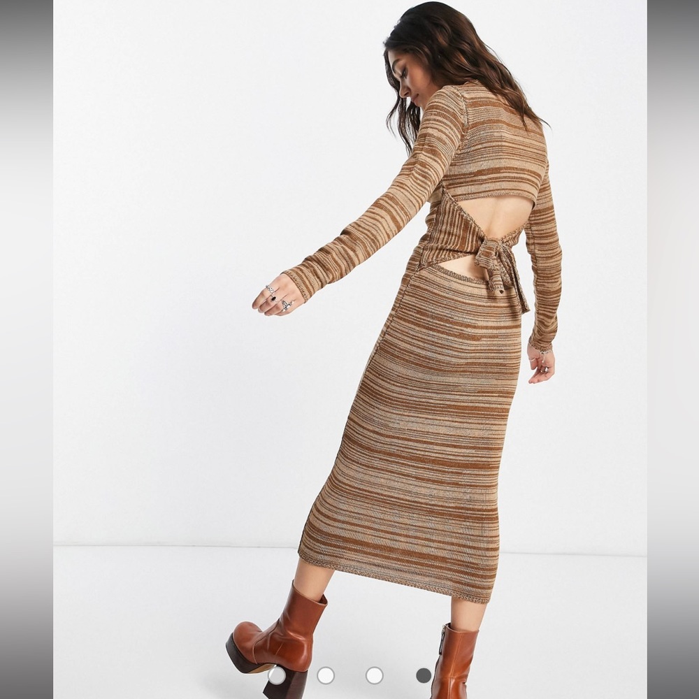 Brown knit maxi dress